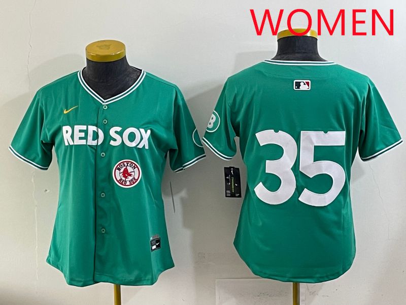 Women 2025 Boston Red Sox 35 No Name Dark Green Joint Name Nike MLB Jersey style 10